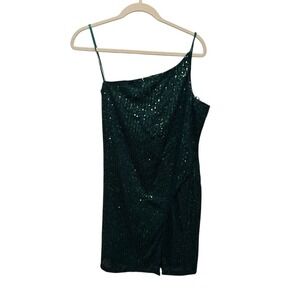 Crystal Sky Emerald Green Sequin Mini Dress NWT Women's Large